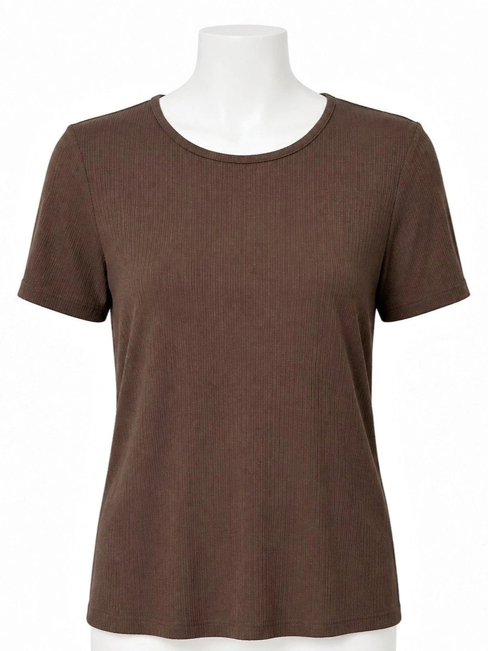 Old Navy Snug Ribbed Short-Sleeve T-Shirt Brown Medium